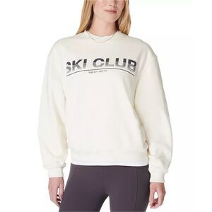 Sweaty Betty NWT Ski Club Crew Sweatshirt Studio White L/2XL